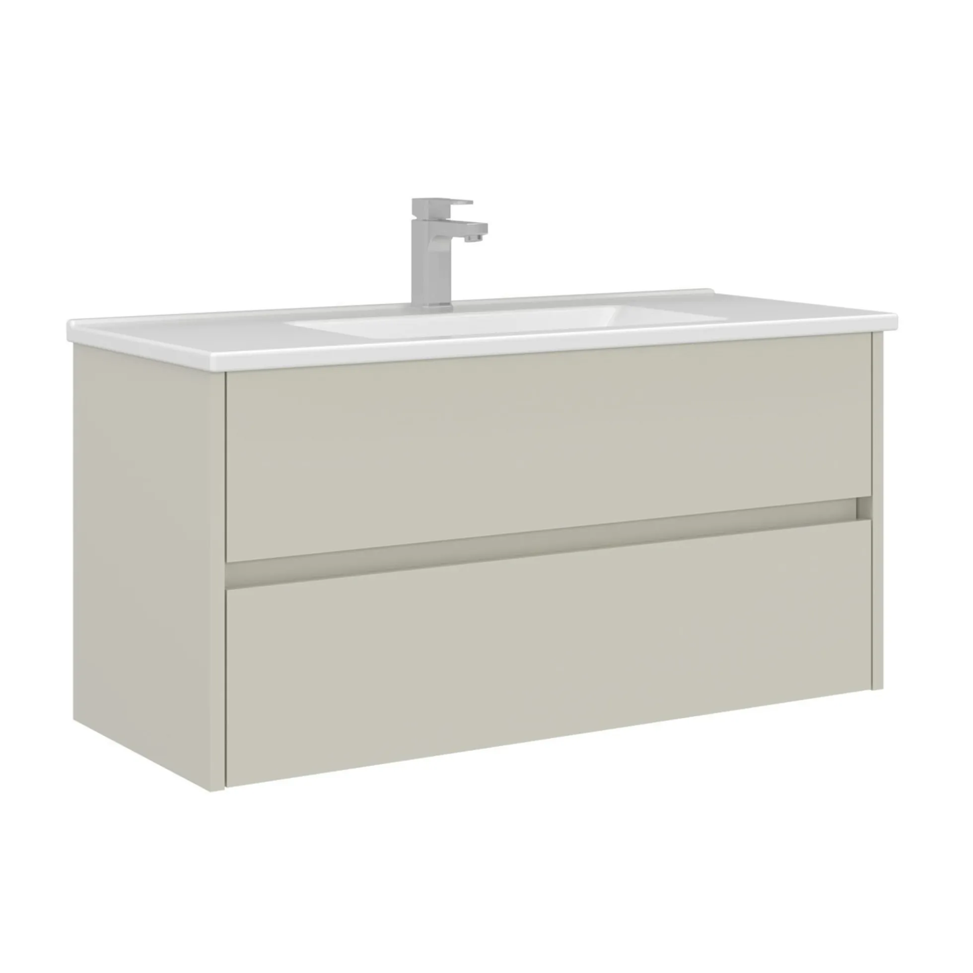 Meuble vasque suspendu 100 cm cachemire 2 tiroirs NAÏA