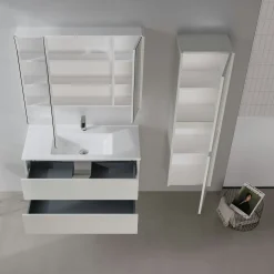 Meuble vasque suspendu 100 cm cachemire 2 tiroirs NAÏA