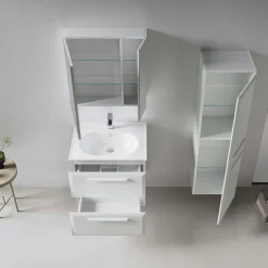 Meuble vasque suspendu 65 cm cachemire 2 tiroirs NEREE