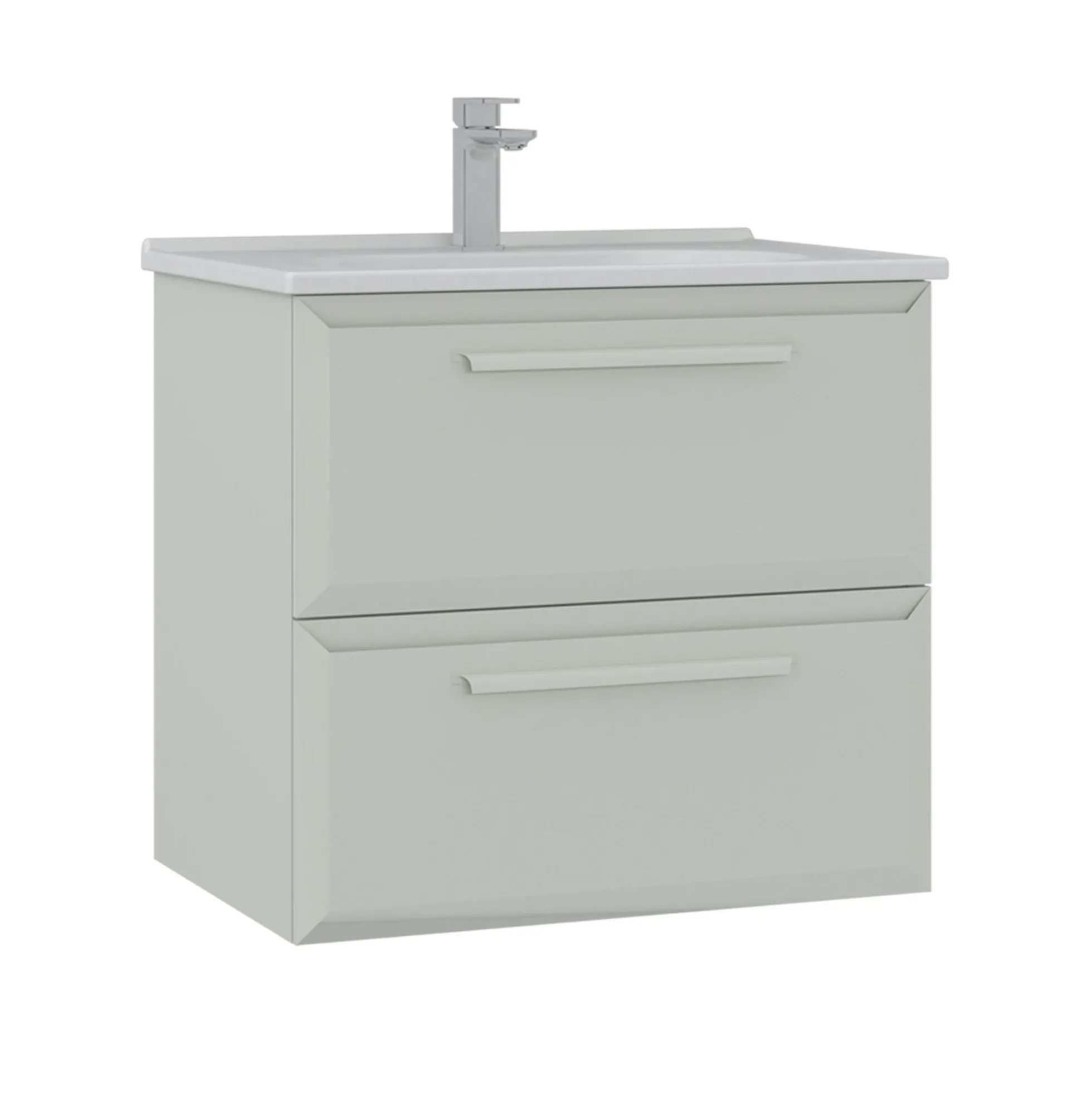 Meuble vasque suspendu 65 cm cachemire 2 tiroirs NEREE
