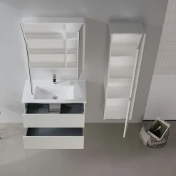 Meuble vasque suspendu 85 cm cachemire 2 tiroirs NAÏA