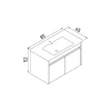 Meuble vasque suspendu 85 cm cachemire 2 portes NAÏA