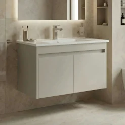 Meuble vasque suspendu 85 cm cachemire 2 portes NAÏA