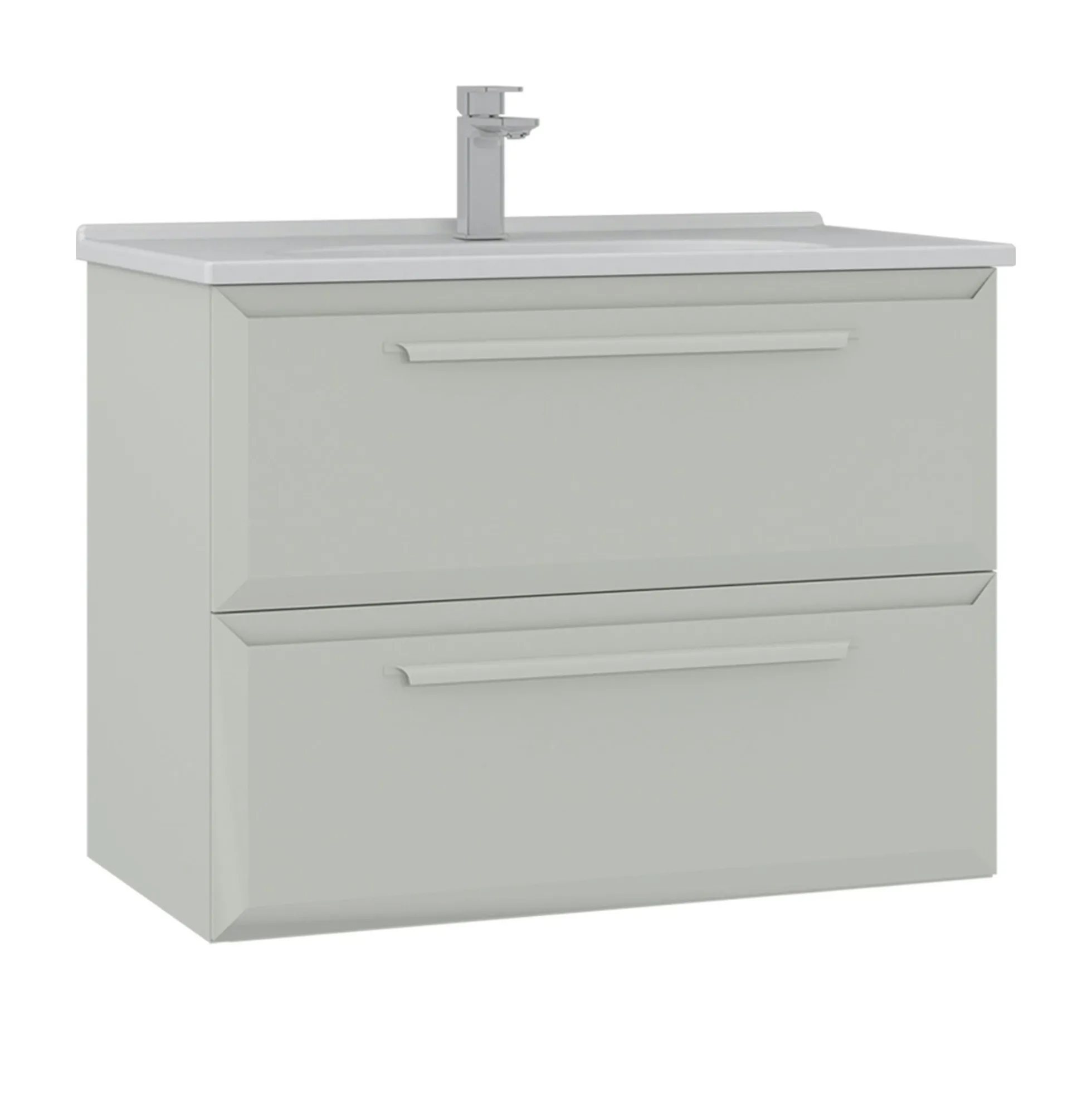 Meuble vasque suspendu 80 cm cachemire 2 tiroirs NEREE