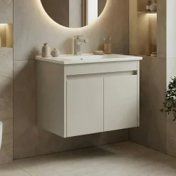 Meuble vasque suspendu 65 cm cachemire 2 portes NAÏA