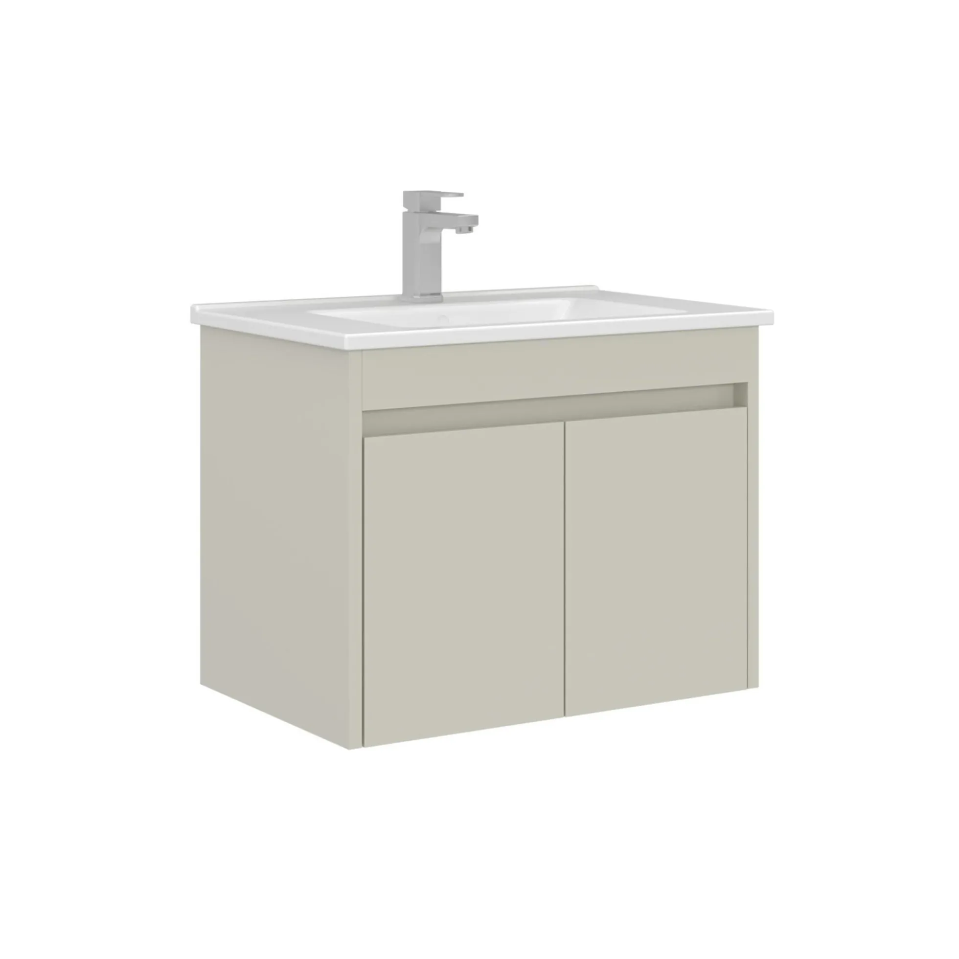 Meuble vasque suspendu 65 cm cachemire 2 portes NAÏA