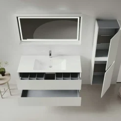 Meuble vasque suspendu 121 cm cachemire 2 tiroirs OCEA