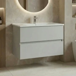 Meuble vasque suspendu 91 cm cachemire 2 tiroirs OCEA