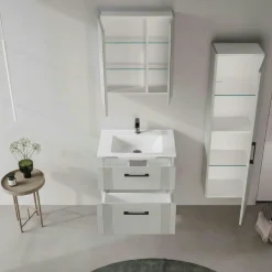 Meuble vasque suspendu 65 cm cachemire 2 tiroirs ONDIA