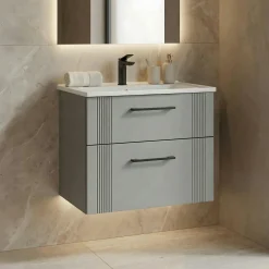 Meuble vasque suspendu 65 cm cachemire 2 tiroirs ONDIA