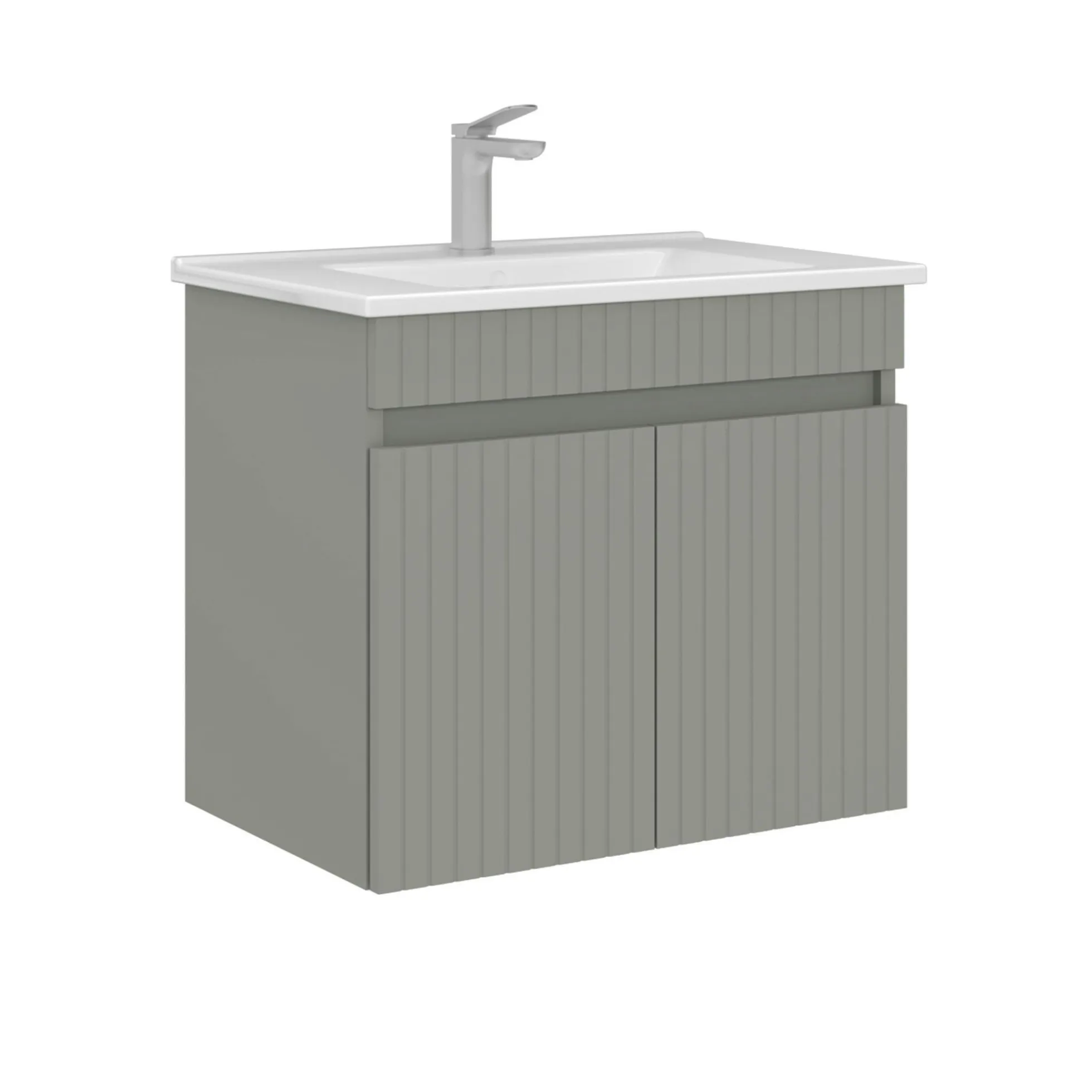 Meuble vasque suspendu 65 cm cachemire 2 portes YARA
