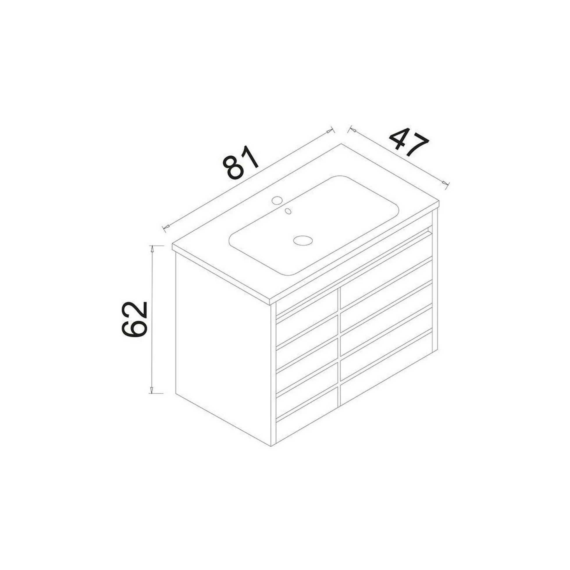 Meuble vasque suspendu 80 cm décor chêne 2 portes AÏGA