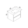 Meuble vasque suspendu 65 cm décor bois foncé 2 tiroirs MOANA