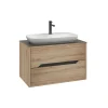 Meuble vasque suspendu 80 cm décor chêne 2 tiroirs NEÏS