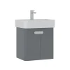 Meuble vasque suspendu 55 cm gris 2 portes DRIF