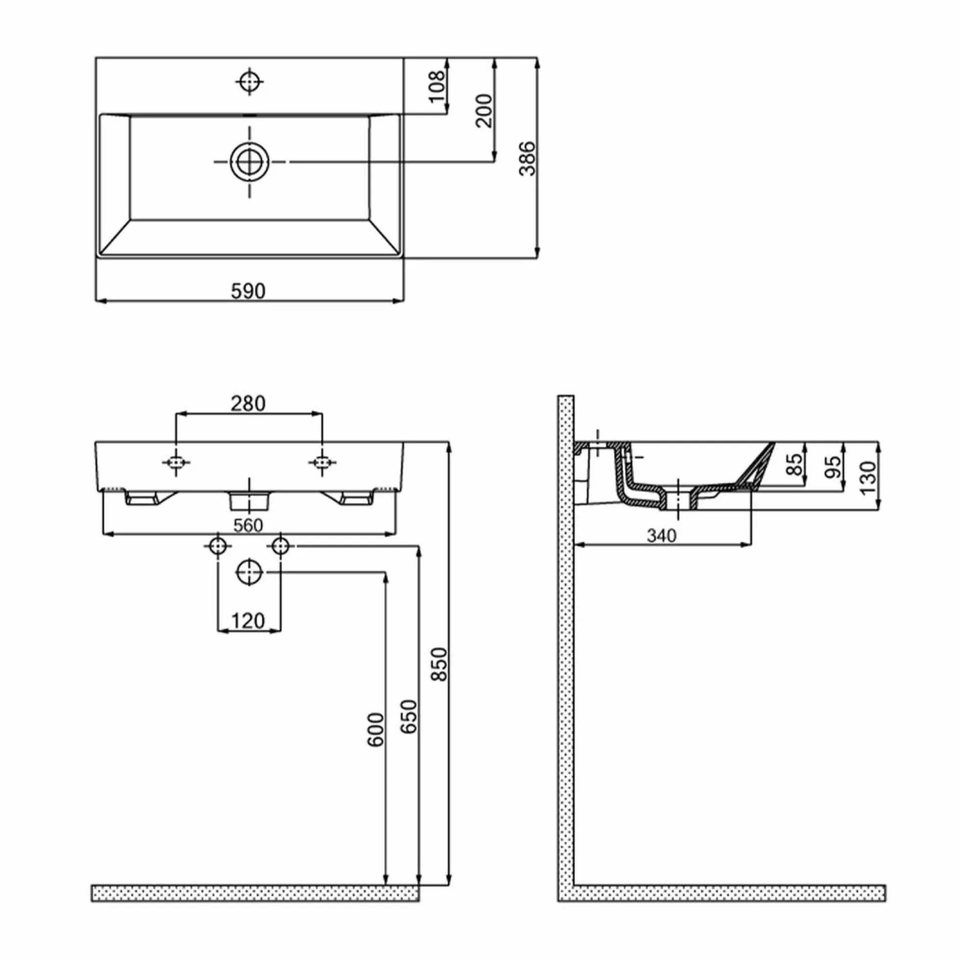 Meuble vasque suspendu 82 cm gris clair 1 porte 2 niches NORIA