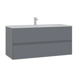 Meuble vasque suspendu 121 cm gris 2 tiroirs OCEA