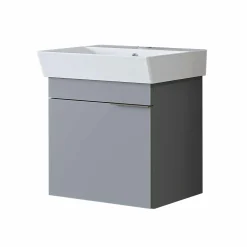 Meuble vasque suspendu 49 cm gris clair 1 porte NORIA