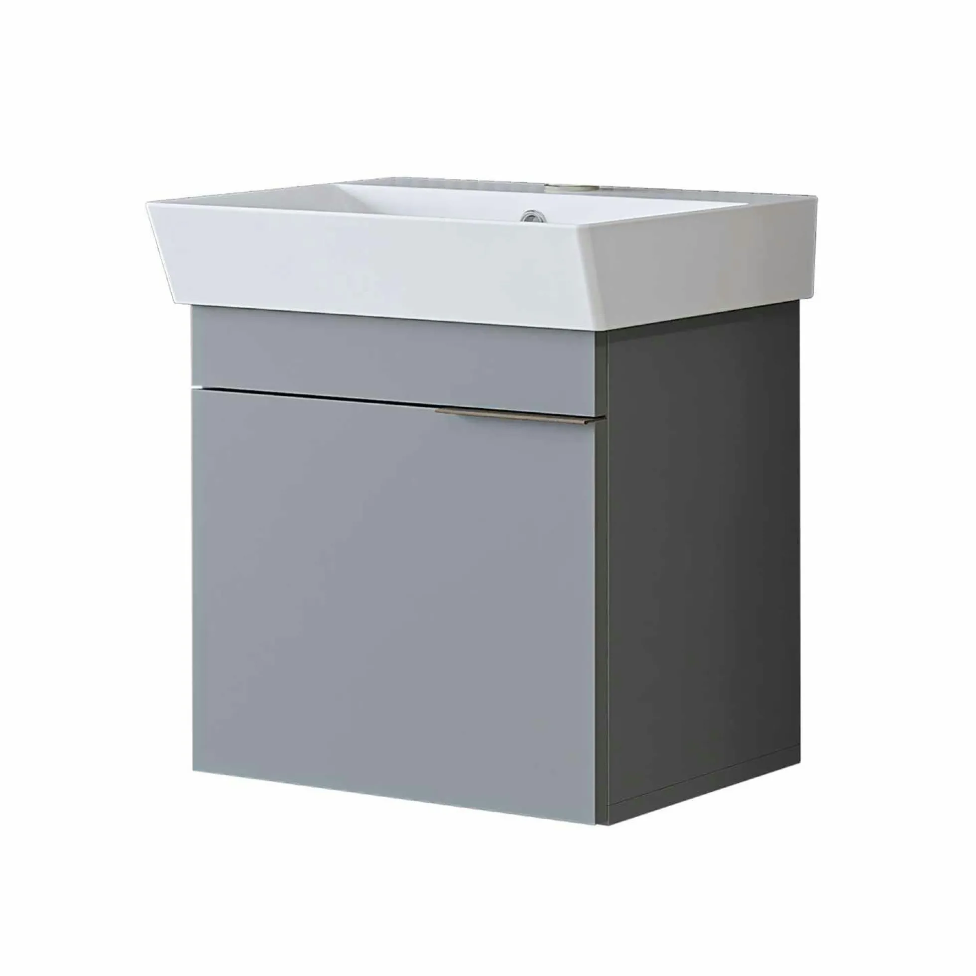 Meuble vasque suspendu 49 cm gris clair 1 porte NORIA