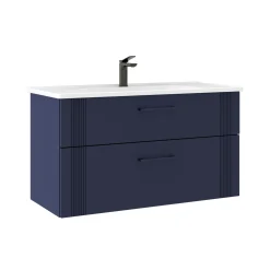 Meuble vasque suspendu 100 cm marine 2 tiroirs ONDIA