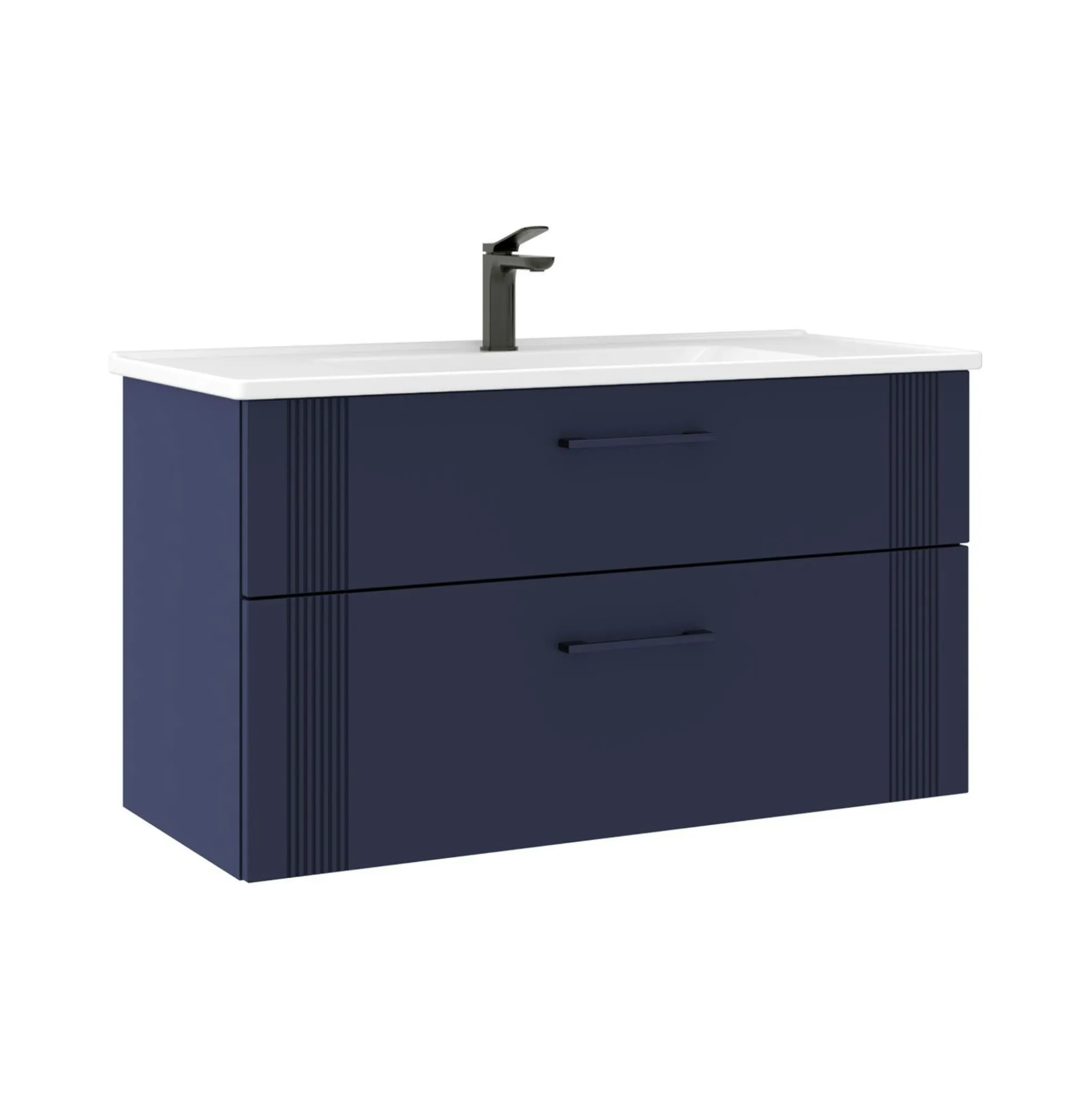 Meuble vasque suspendu 100 cm marine 2 tiroirs ONDIA