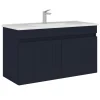 Meuble vasque suspendu 100 cm marine 2 portes YARA