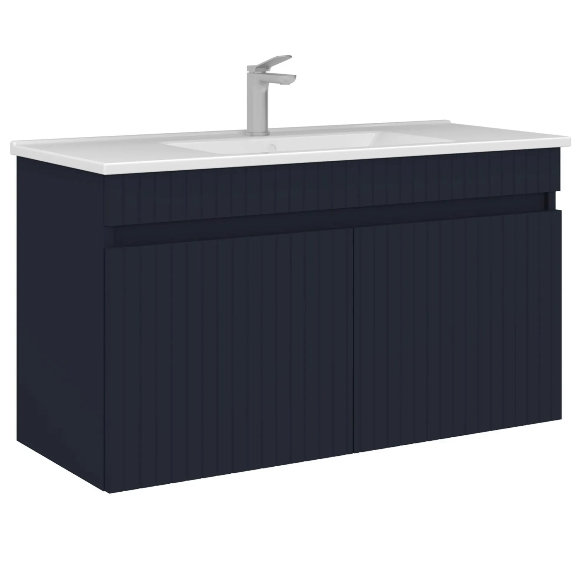 Meuble vasque suspendu 100 cm marine 2 portes YARA