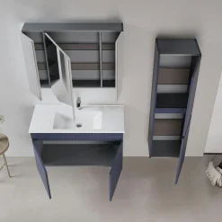 Meuble vasque suspendu 100 cm marine 2 portes YARA
