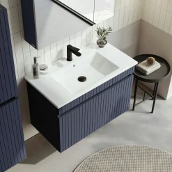 Meuble vasque suspendu 85 cm marine 2 portes YARA