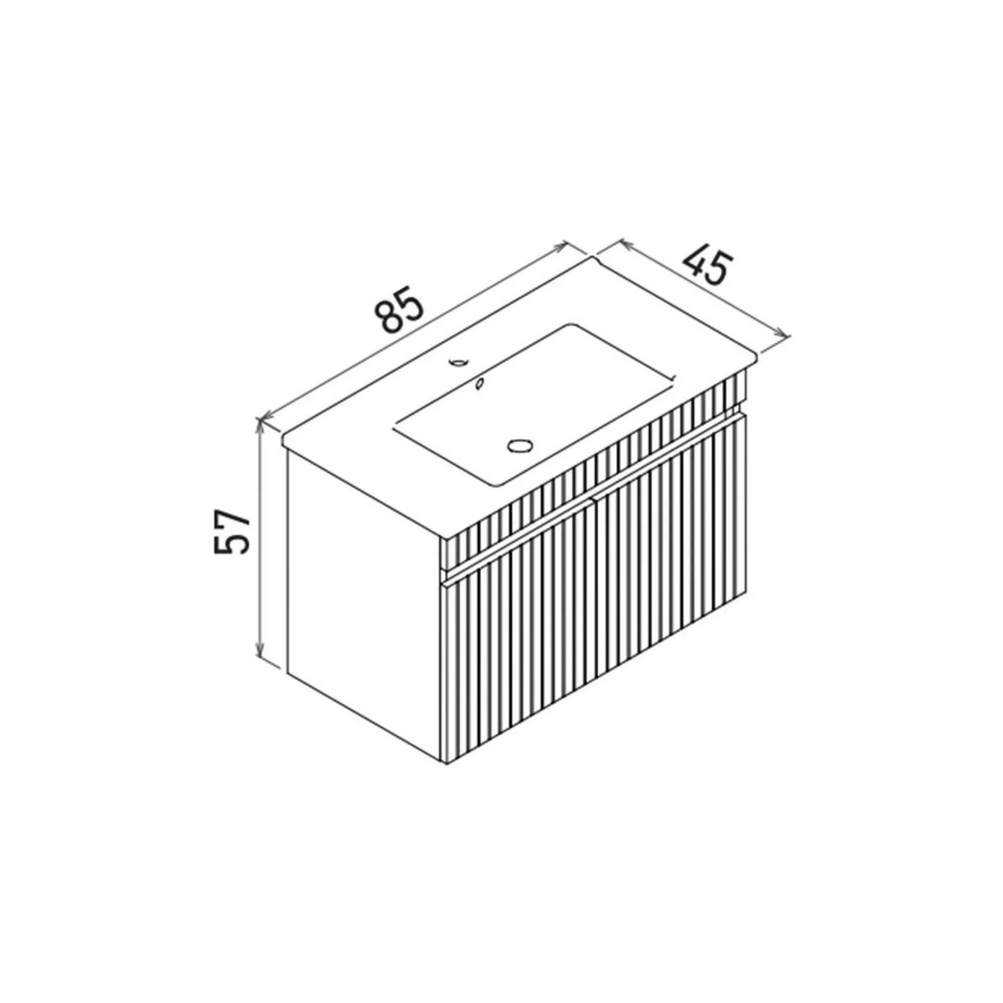 Meuble vasque suspendu 85 cm marine 2 portes YARA