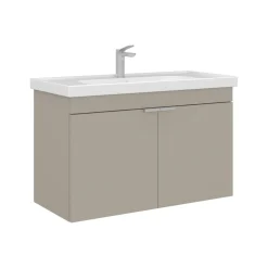 Meuble vasque suspendu 90 cm sable 2 portes NEA