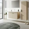 Meuble vasque suspendu 80 cm sable 2 portes NEA