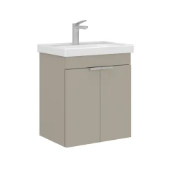 Meuble vasque suspendu 50 cm sable 2 portes NEA