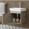Meuble vasque suspendu 49 cm sable 1 porte NORIA