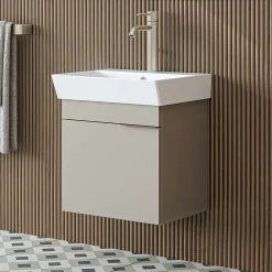 Meuble vasque suspendu 49 cm sable 1 porte NORIA