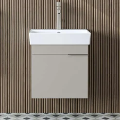 Meuble vasque suspendu 49 cm sable 1 porte NORIA