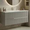 Meuble vasque suspendu 120 cm taupe 2 tiroirs ORA