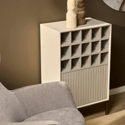 Minibar salon bois sable 1 porte 1 casier CORTINA