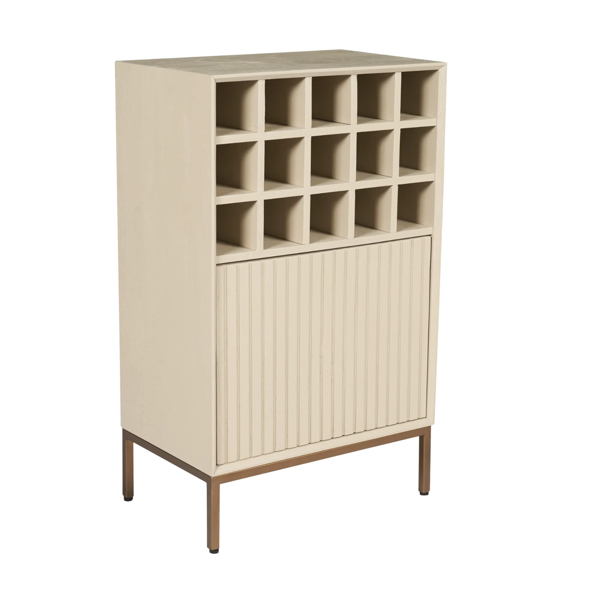 Minibar salon bois sable 1 porte 1 casier CORTINA
