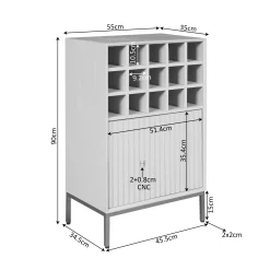 Minibar salon en bois 1 porte 1 casier CORTINA