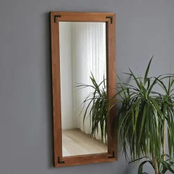 Miroir mural en bois brun - format vertical HILO