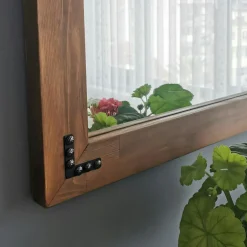 Miroir mural en bois brun - format vertical HILO