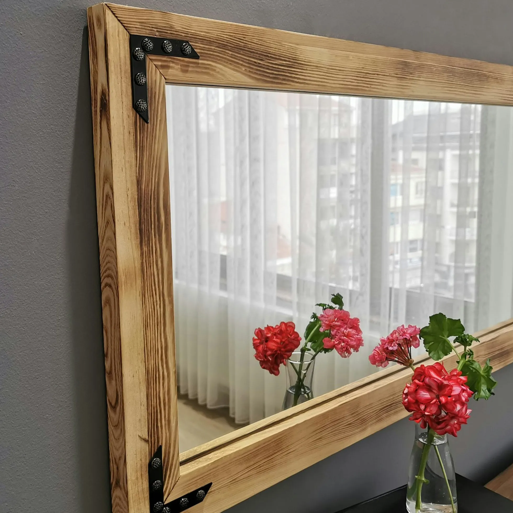 Miroir mural en bois clair - format horizontal HILO