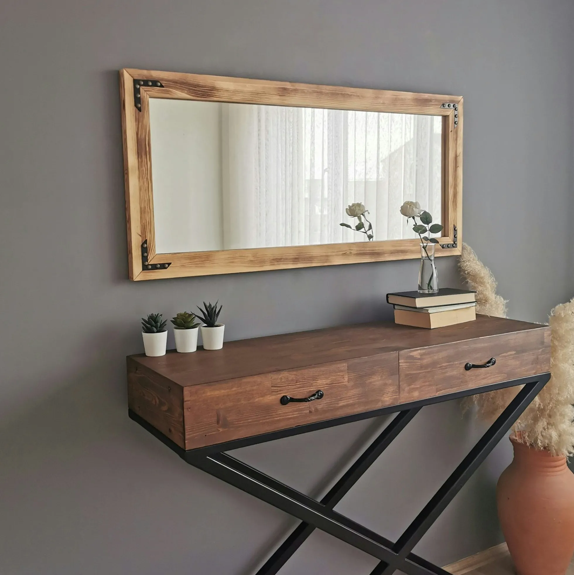 Miroir mural en bois clair - format horizontal HILO