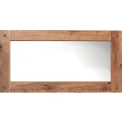 Miroir mural en bois naturel avec cadre épais - 150 cm FJORD