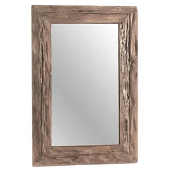 Miroir rectangulaire avec cadre bois recyclé 120 cm DEPOK