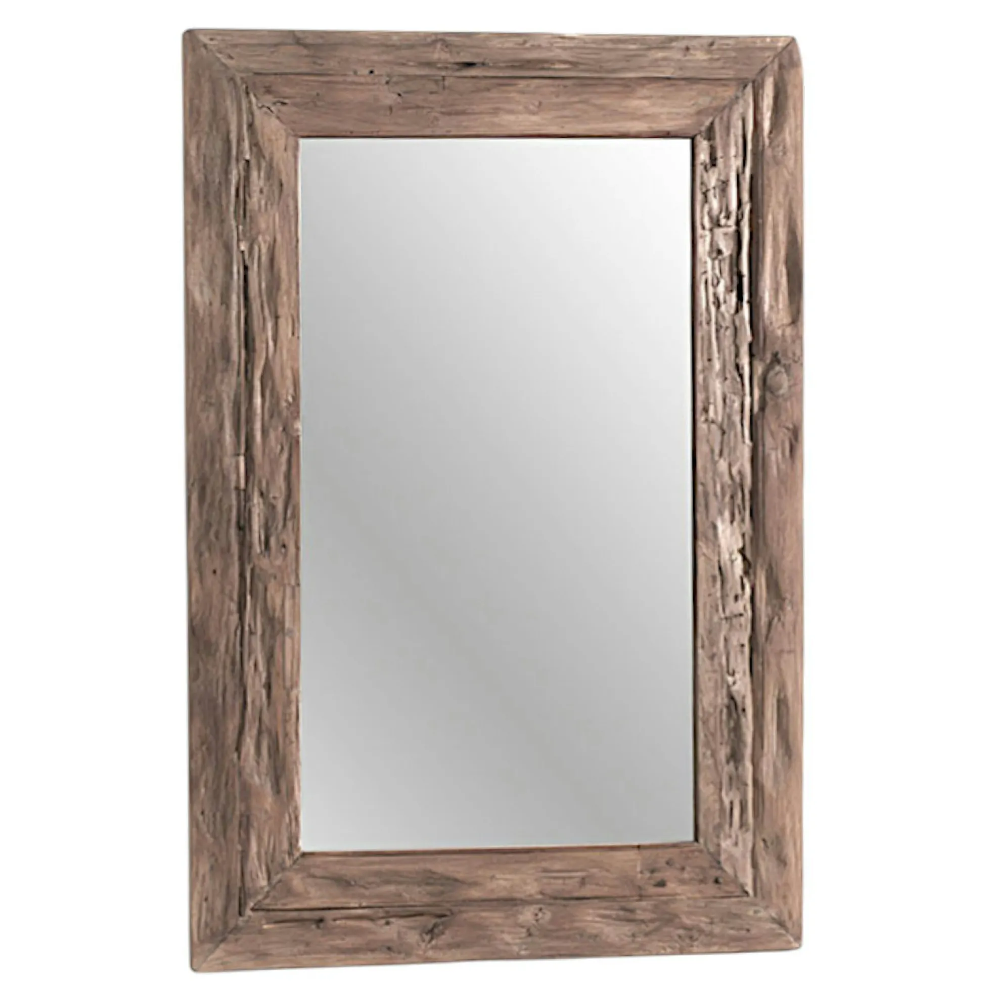 Miroir rectangulaire avec cadre bois recyclé 120 cm DEPOK