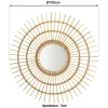Miroir rond 100 cm en rotin miel MANY