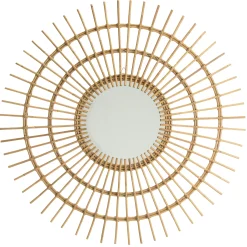 Miroir rond 100 cm en rotin miel MANY