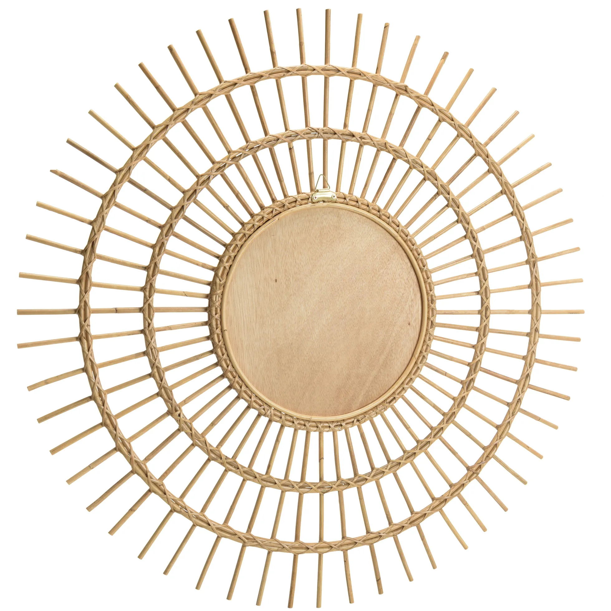 Miroir rond 100 cm en rotin miel MANY